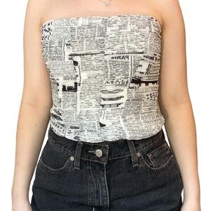 Zara Newspaper Corset Top